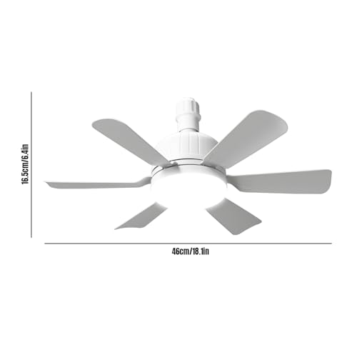 Kouamor 46cm Ceiling Fan Light Bulb Bayonet Fitting, Ceilings Fans with Light & Remote Control, Ceiling Fans Lights Dimmable, E27/B22 Ceilings Lamp with 6 Blade, 3 Speed Timing (B22-white)