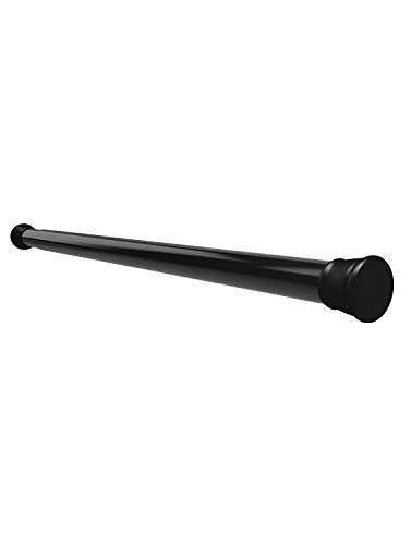 Image of Story@Home Curtain Rod 104-170 CM | Adjustable Curtain Without Drilling | Extendable Shower Curtain Tension Rod | Rustproof Metal Curtain Rod Pipe | Stable Spring Installation | Black