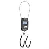  Besshepplo Báscula Digital portátil para Bicicletas grúa electrónica y Ganchos de suspensión Dobles Recubiertos de Silicona para medir componentes del Cuadro de Bicicletas (52 mm, Color Negro).
