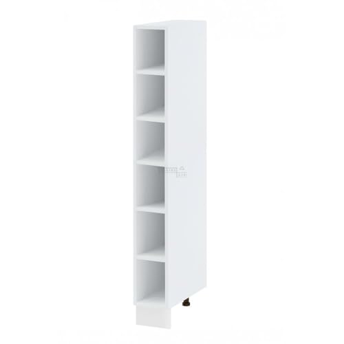 Cuisineandcie - MEUBLE COLONNE DE CUISINE BELLISSI Blanc L 20 cm H 218 cm - Meuble Bas Cuisine Range Bouteille, Placard Cuisine Bas