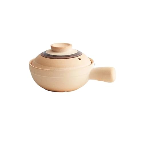 UBOHUZ Casseruola Pentola for Zuppa Pentole di Coccio Casseruola con Manico Pentola in Ceramica Pentola Resistente alle Alte Temperature for Fornelli A Gas per Brasare, Stufare(Brown)