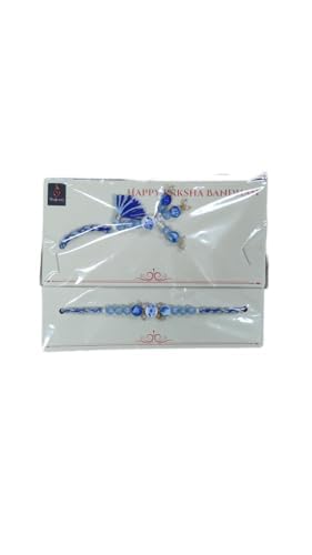 Image of Traditional Rakhi For Bhai- Bhabhi For Raksha Bandhan| Handcrafted Thread Bracelet For Brother| Indian Designer Rakhi for Bhaiya & Bhabhi Combo