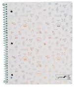 Yoobi, Notebook, 1 Subject, Spiral, Paper Cover, 9" X 11", College Ruled, 100 sheets (Holographic Mini Doodles)