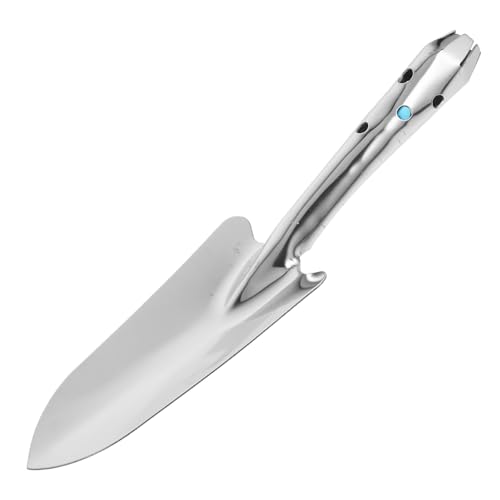BAZEITFLOW Pala Manual de Acero Inoxidable para Jardinería Mini Pala Ligera y Resistente con Punta Afilada para Muestreo de Suelo y Plantación Herramienta Portátil para Uso Agrícola y