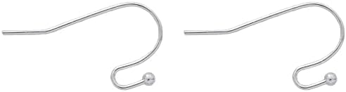 200 Pairs 21x11mm Silver Plated Earwires Ball Dot French Earring Hooks/Dangle Earring Connector/Findings for Jewelry Making & DIY(EH-1006-A4)