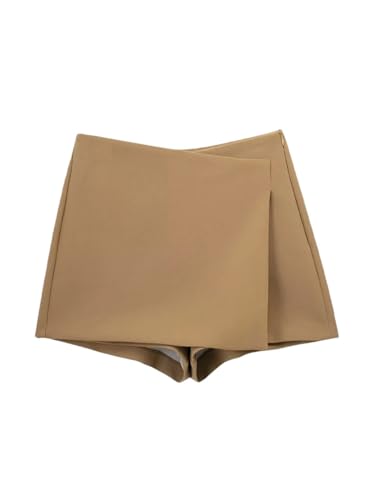 Short asymétrique plage femme jupe vintage taille haute fermeture éclair latérale L