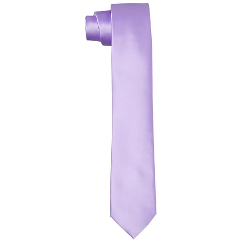 DonDon corbatas para hombres hechas a mano aspecto seda 6 cm Lila