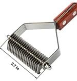 Undercoat Grooming Rake, Dematting Stripper, Tool, Combs for Medium to Large Dogs, Cats, Stainless Steel Combines with Solid Wooden Handle
