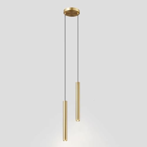 Lampe suspendue moderne cuisine îlot table salle à manger en cuivre à 2 lumières