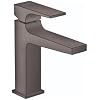 hansgrohe Metropol Modern Low Flow Water Saving 1-Handle 1-Hole 7-inch Tall Bathroom Sink Faucet in Brushed Black Chrome, 32506341