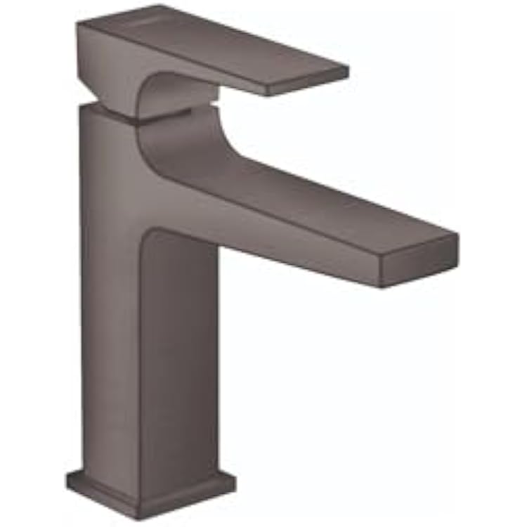 hansgrohe Metropol Modern Low Flow Water Saving 1-Handle 1-Hole 7-inch Tall Bathroom Sink Faucet in Brushed Black Chrome, 32506341