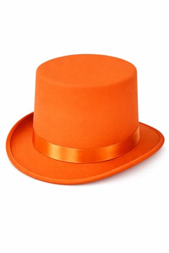 Karnival Costumes Adults Orange Felt Top Hat Costume Accessory
