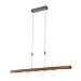 Produktbild Fischer & Honsel Pendelleuchte, SHINE-WOOD | nickelfarben matt/eiche natur geölt | L: 106 cm, B: 10 cm, H: 96,50-156,50 cm | stufenlos dimmbar | Farbtemperatureinstellung 3 Stufen | 61076 | EEG: F
