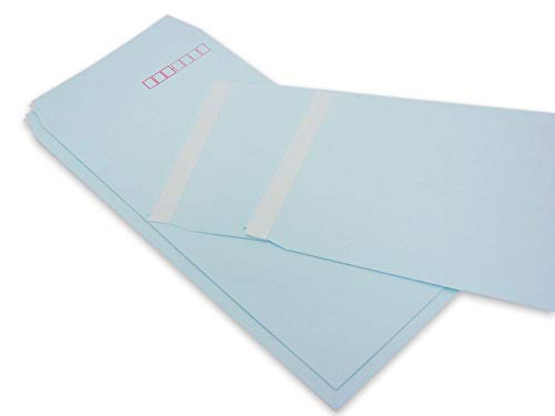 長3封筒 ソフトブルー 80g L貼 テープ付 1,000枚(30930B)