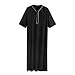 SUWBMHWE Thobe Nightshirts for Men Father's Prayer Dress Men's Muslim Robes Jubba Clothes Ritual Robe Arab Costume Set Tunics Night Gown Djellaba Arabic Nightshirt Caftans Mens Big and Tall Shirts