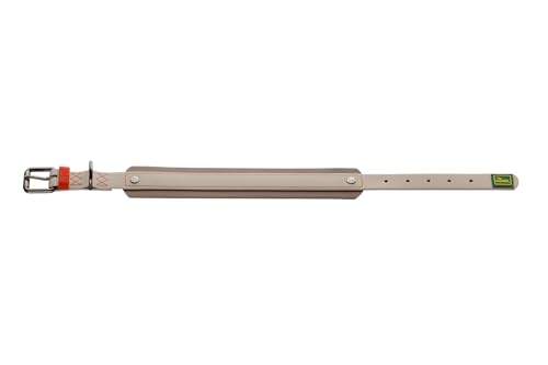 HUNTER Hundehalsband Havanna, Farbe: Greige, Strukturgewebe mit Kunststoffummantelung, breit, komfortabel, langlebig, reißfest, witterungsbeständig, pflegeleicht, Gunmetal-Look, Größe: 50