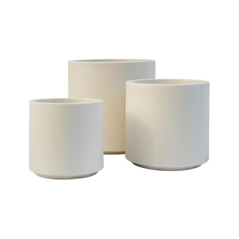 TDIAOL Plant Pots 13 10 5 Inch Large Planter, Thicken Anti-Slip 3 Pack Plastic Flower Pots, Large Planters for Indoor Outdoor Garden Plants and Flowers (Beige White) Cover