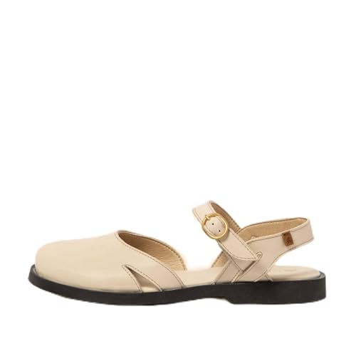 El Naturalista Para Mujer. 2587411ZZ005_020 Sandalias De Piel N5874 Crema (36), Beige, Plano, Hebilla, Casual