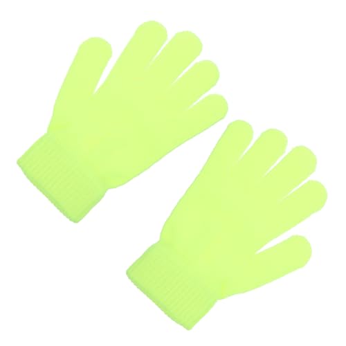 KAJNBN 4 Pares de Guantes de Invierno para Ciclismo Cálidos y Ligeros de Fibra Acrílica, Guantes Fluorescentes para Exteriores en Color Amarillo para Hombre y Mujer
