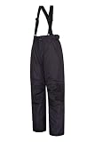 Mountain Warehouse Pantalon de Ski Enfants Falcon Extreme - Coutures soudées, Imperméable, Guêtres Pare-Neige, Poches sécurisées - pour Le Ski et Les Vacances, Hiver Gris Fer 9-10 Ans