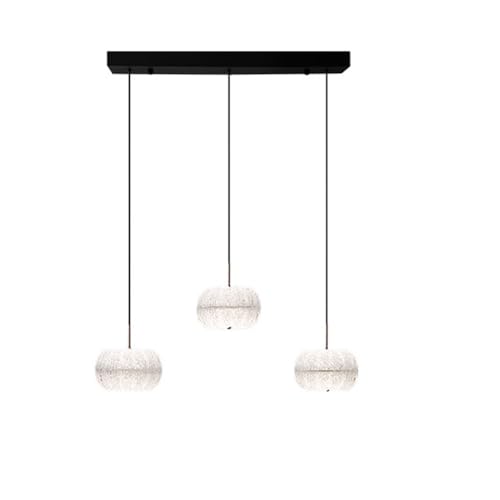 Lustre de plafond nordique moderne à 3 lumières citrouille pour îlot cuisine