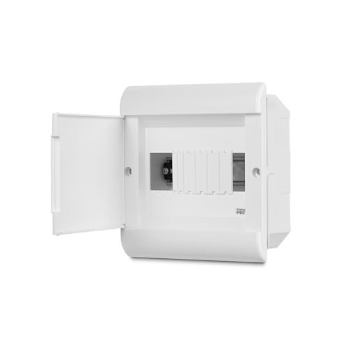 Quadro Embutir Ouro Box 08 Módulos Din Porta Opaca Steck Branco 8 Módulos