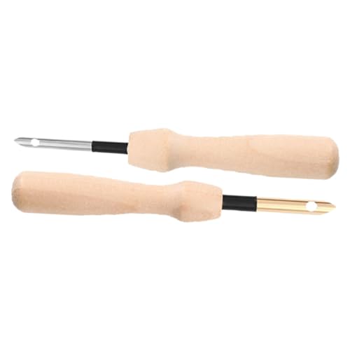 OSALADI Stainless Steel Punch Needles Wooden Handles Lightweight Easy to Store for Embroidery Projects