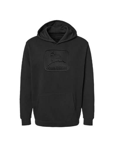 John Deere Embossed Vintage Logo Mens Hooded Sweatshirt Pullover Hoodie