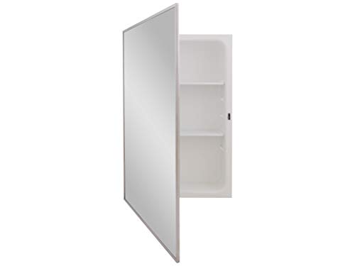 Jensen 468BCX Stainless Steel Frame Medicine Cabinet, 16" x 26" , White
