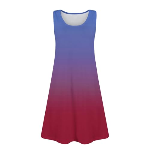 Girl's Summer Tank Sundresses Casual Loose Sleeveless Tank Swing Midi Cute Shift Dress with Pockets2