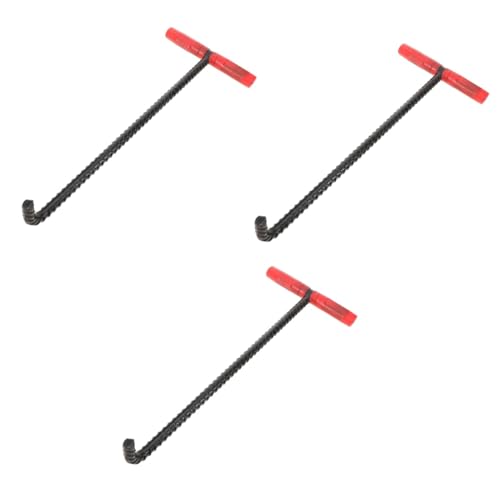 SOLUSTRE 3pcs Manhole Cover Hook Well Lid Hook Manhole Puller Hook Tool Utility Hooks Trampoline Spring Pulling Tool Lifting Hook Door Lift Hook Manhole Hook Hand Hook Lifting Tool Rubber