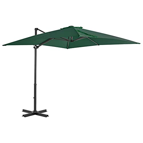 Parasol extérieur cantilever en aluminium CLSDRZC vert avec mât renforcé