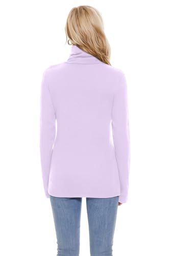 Image of TAIPOVE Cotton Fleece Lined Turtleneck Top for Women Long Sleeve Mock Turtle Neck Lightweight Sweater Thermal Underwear Shirt