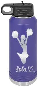 Engraved Water Bottle, Personalized Cheer Water Bottle, Personalized Cheerleader Bottle 32oz Etched Water Bottle, Lot's Of Colors