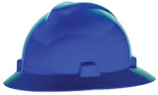 MSA Blue Class E Type I V-Gard Polyethylene Slotted Style Hard Hat With Fas-Trac Ratchet Suspension