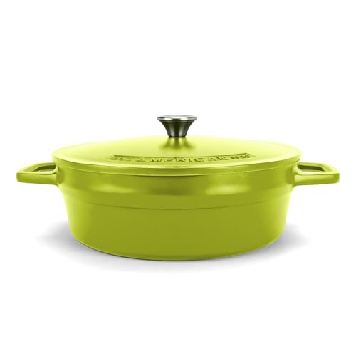 Image of All American 1930 - Dutch Oven - The Saucier Set, Kelp Green - 5.5qt Capacity - Perfect for Sauces, Soups & Simmering - Non Stick & PFAS Free - Made in the USA