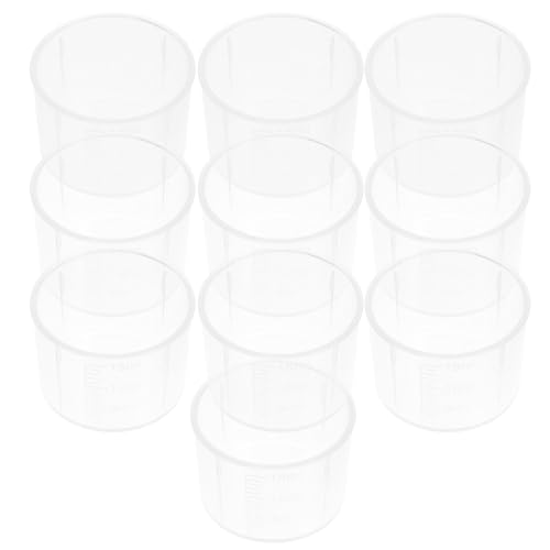 Toyvian Vasos Medidores Transparentes de Polipropileno de 15 Ml Pack de 10 Unidades para Medir Líquidos Dosificación de Medicamentos y Mezcla de Pintura Herramienta de Reutilizable