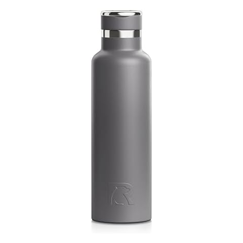 RTIC 20oz Journey Bottle Metal Stainless Steel Vacuum Insulated, BPA Free, Reusable, for Water, Hot and Cold Drinks, Travel, Sports, Camping, Graphite Cover