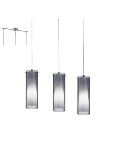 Lustre moderne 3 lumières en verre fumé chic modèle GL1167
