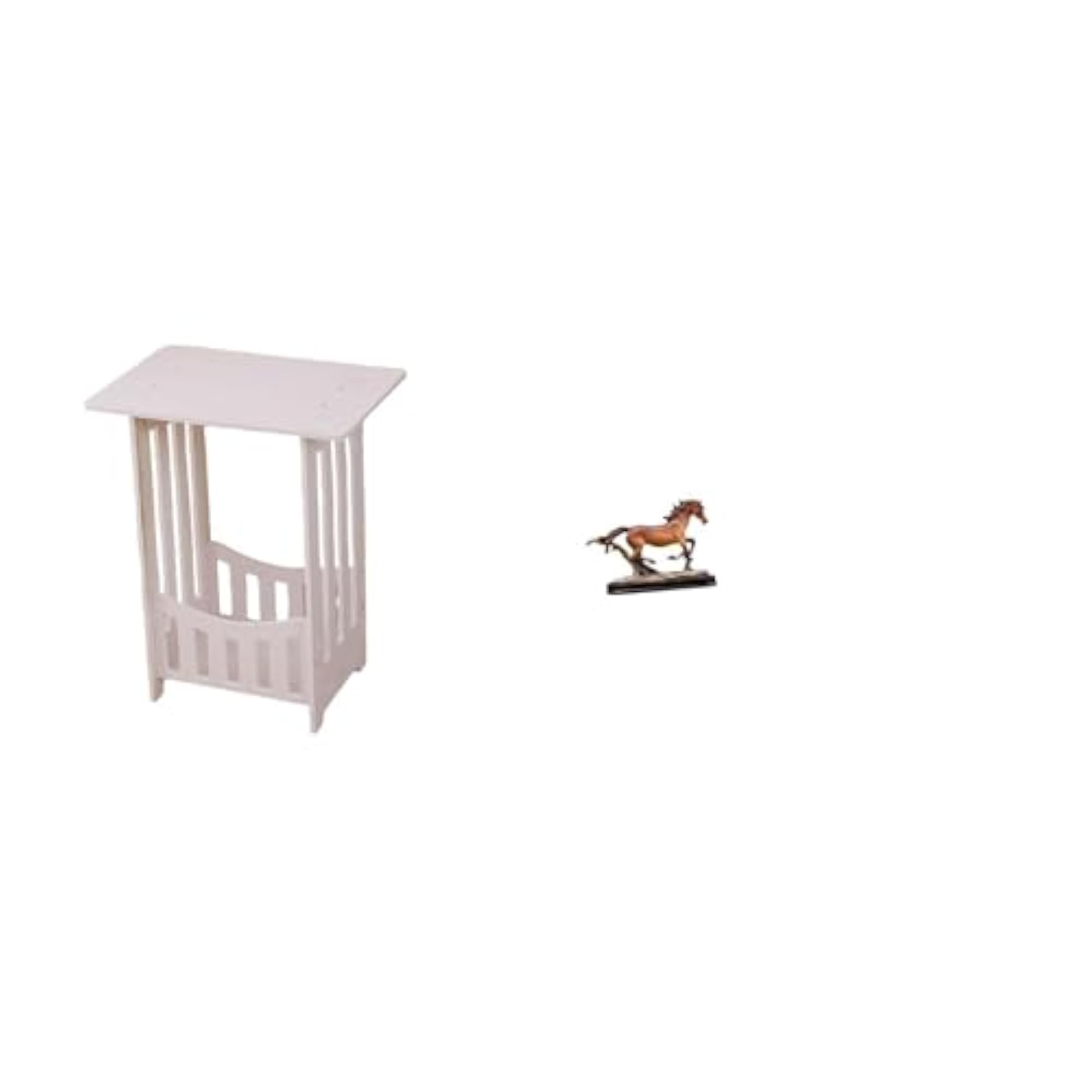 Artistic Bedside Table with Sculpture Figurine Ornament