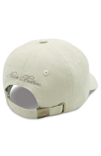 Image of Brooks Brothers Men's Cotton Baseball Cap with Oxford Striped Lining & Tonal Logo - Adjustable Hat for Warm Weather Outings