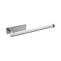 Ibergrif M34055A - Portarotolo da cucina con adesivo, porta rotolo di carta da cucina, senza trapano, in acciaio inox, grigio