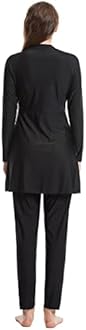 Women Muslim Swimsuit 3 Pieces Islamic Burkini Modest Swimwear Full Cover Rash Guard Long Sleeve Swim Top with Pants Hijab Swimming Costume Tankini Set Summer Beachwear