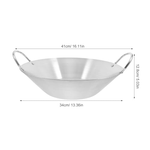 Olla plana de acero inoxidable con asas dobles 34cm miniatura 2