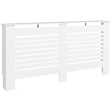 HOMCOM Copritermosifoni a Doghe con Ripiano Portaoggetti 152x19x81cm Bianco