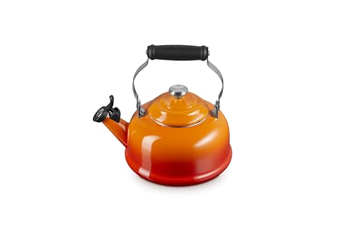 Image of Le Creuset Enamel On Steel Whistling Tea Kettle, 1.7 qt., Flame