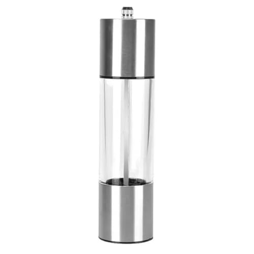 Flaroey Molinillo de pimienta recargable a mano, molinillo de pimienta ajustable de acero inoxidable, recargable