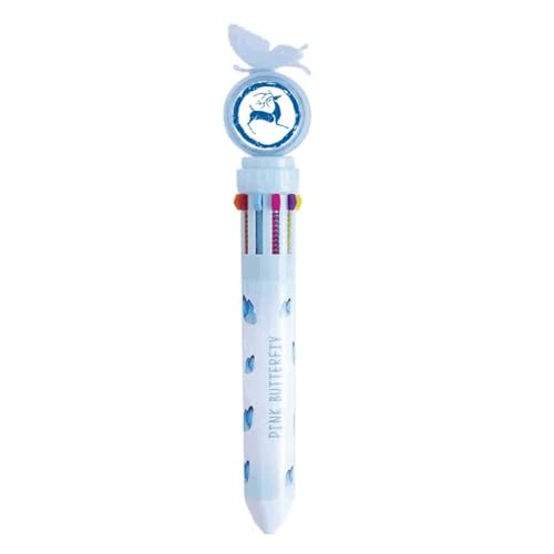 Stylo à bille rétractable multicolore art déco motif cerf cadeau original de rentrée