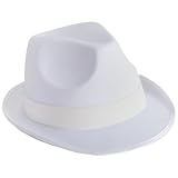 Amscan 255519.08 White Velour Adult Fedora, 5' x 12', 1ct