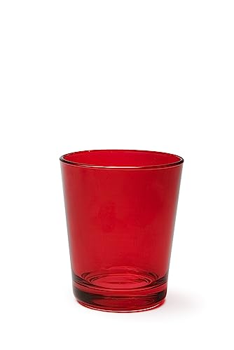 Vasos de vidrio soplado artesanal Excelsa Portofino rojos de 30 cl alta resistencia 3